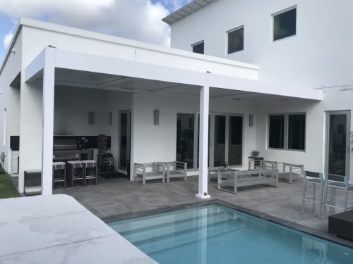 2 louvered pergolas
