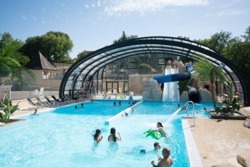 Open and close pool cover for public pool