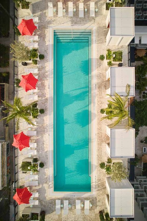 Arlo Hotel Wynwood Miami - Rooftop terrace with insulated roof pergolas - Azenco Outdoor