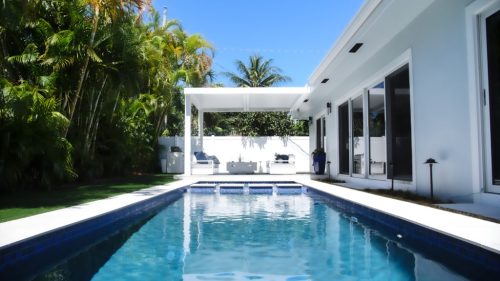 Pergola pool deck - residential project. South Florida
