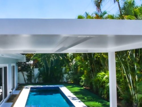 pergola fixed roof structure - hurricane zone