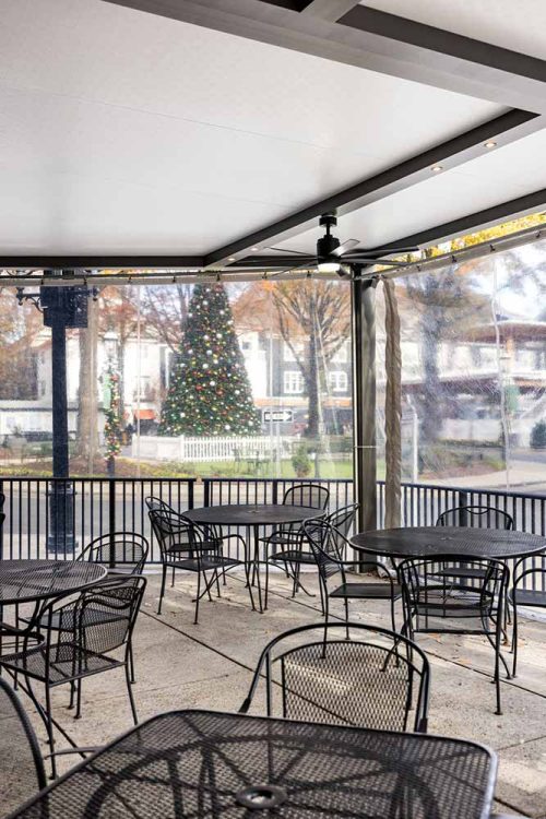 Premium insulated pergola roof - bar terrace by Azenco Outdoor