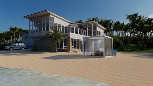 Beach cabana in aluminum