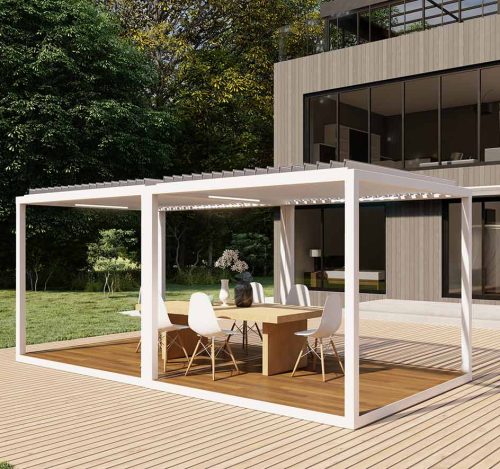 double module: K-BANA manual louvered roof by Azenco