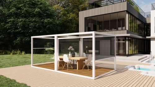 cabana pool deck dining space
