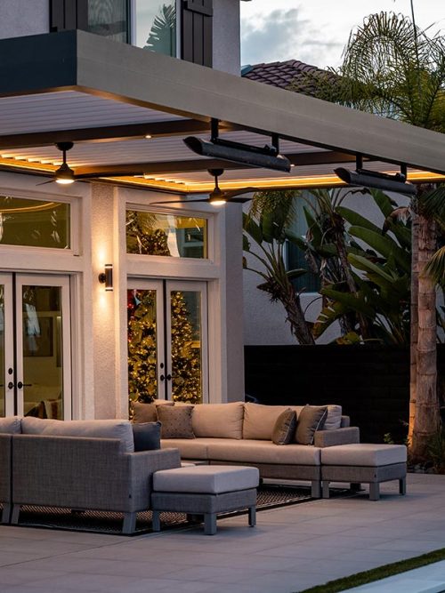 Residential wall mounted automated louevred roof - R-BLADE by Azenco