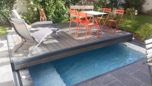 mobile pool deck for smal garden with pool