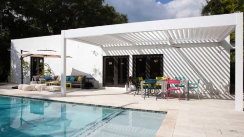 white pergola add on