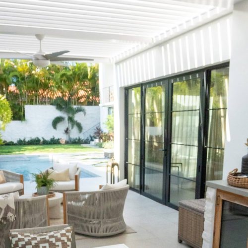 pergola planning - the color matters - Azenco standard white powder coating aluminum pergola
