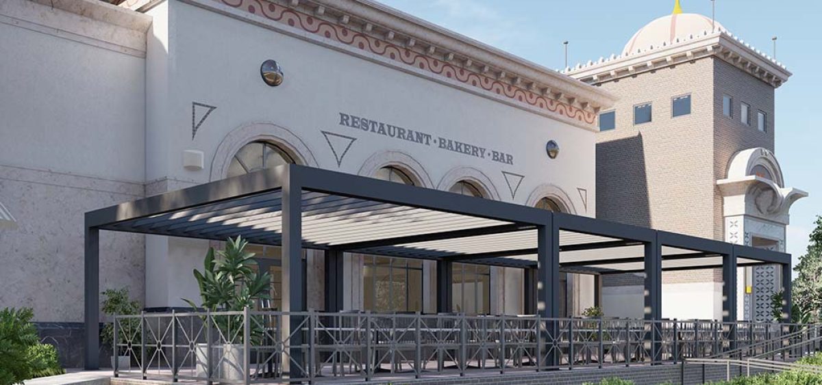 R-BREEZE pergol for a restaurant